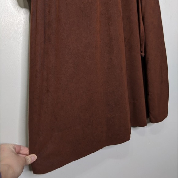 VTG 70s Groovy Vest Dress Quilted Brown Floral - Picture 12 of 12